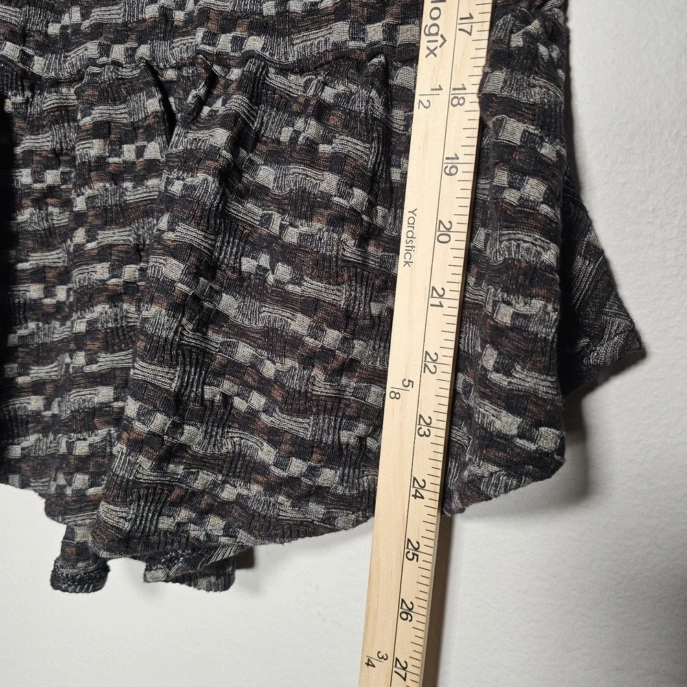 Free People Blouse‎ Womens Large Colorful Boho Ruffle Fairy V Neck Flared Check